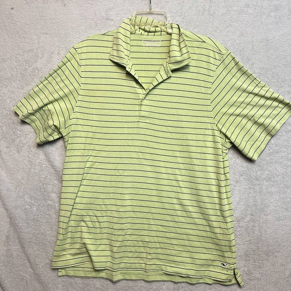 Vineyard Vines Men's Green Striped Polo Size‎ L - Picture 1 of 6